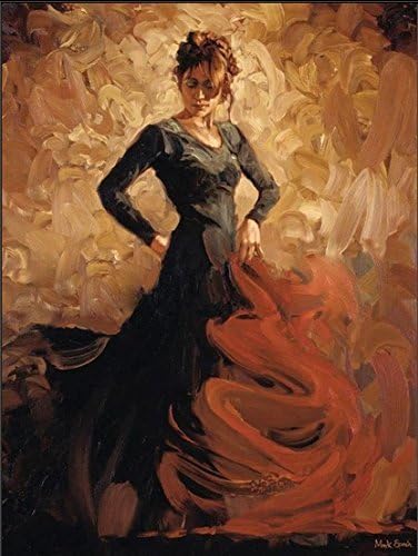 100% Hand Painted Modern Oil Painting, Sexy Flamenco Dancer Oil Painting Reproduction/ Replica