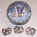 Scott's Cakes 1 lb. Dark Chocolate Covered Pretzel with Chocolate Chips & White Chocolate Chips in a Warm Wishes Tin