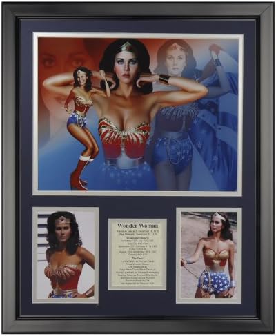 Art of Hollywood Lynda Carter as Wonder Woman, Framed Photo Presentation - 18 x 22 Inches