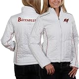 NFL Tampa Bay Buccaneers Ladies White Quilted Full Zip Jacket - (Medium)