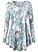 BAISHENGGT Women's Long Sleeve Loose Flared Tunic Top M Scuba Blue Paisley