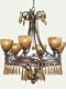 One - tier Hand - painted Chandelier, 34"Hx29"W, ESPRESSO