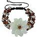 Natural Grade A Jadeite Jade Daisy Dust Red and Green Black Cord Bracelet