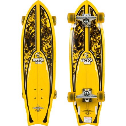 Sector 9 Skateboards Quad 30 Longboard Yellow, 30.25x9