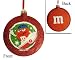 3.5" Red M&M Snowboarding Glitter Disc Christmas Ornament