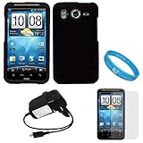 Black Durable Protective Rubberized Crystal Hard Case Cover for AT&T Wirele ....