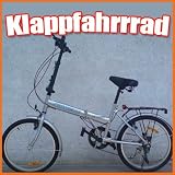 20 Zoll Klappfahrrad City Klapp Fahrrad Silber 6 Gänge