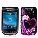 Purple Love Design Crystal Hard Skin Case Cover for Blackberry Torch 9800 P ....