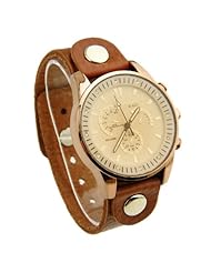 Hot Sale ! Brown Leather Analog Vintage Watch