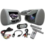 Absolute Dph-980Pkgg 9.5-Inch Headrest Pillow Monitor With Dvd Player Usb/Sd/Mmc Ready, Pair (Grey) (847169009693)