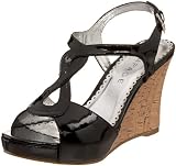 51wKuBu0AHL. SL160  Rampage Womens Caden Wedge Sandal,Black Patent,8 M US
