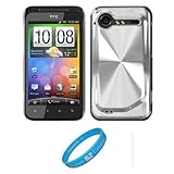Silver Metallic Cosmo Wave Design Protective Snap-On Case Cover for HTC Dro ....