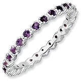 Sterling Silver Stackable Expressions Amethyst Ring