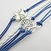 TOOPOOT Cute Handmade Charms Tree Elephant Knit Leather Rope Chain Bracelet Gift Free, Blue