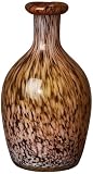 Amber and White 17" High Blown Glass Vase