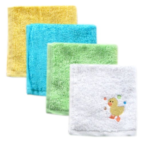 Luvable Friends 4 Pack Super Soft Washcloths Yellow Duck