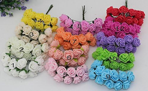 HSE 2.cm head Multicolor PE rose foam mini flower Bouquet solid color/Scrapbooking artificial rose flowers(144pcs/lot)-green