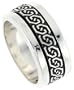 Sterling Silver 3/8" (10 mm) Celtic Knot Design Spinner Ring