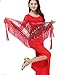 ZLTdream Women's Belly Dance Tassels Triangle Hip Scarf With Coins Sequins