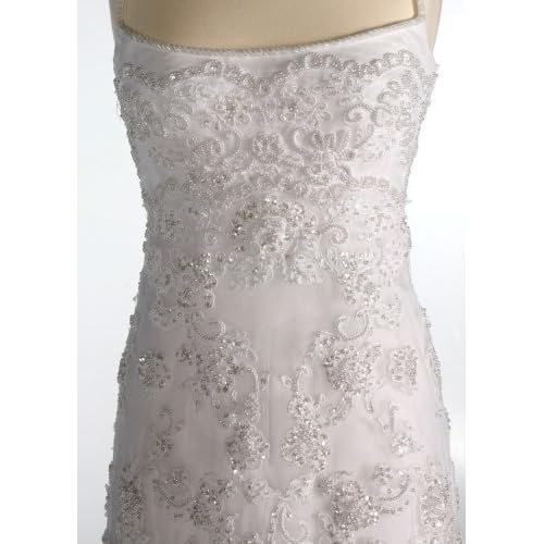 White Spagetti Strap Wedding Gown