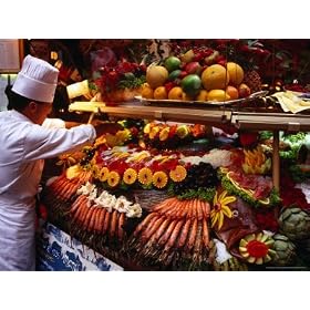 Chef Creating Restaurant Display, Brussels, Belgium Photographic Poster Print by Rick Gerharter, 32x24