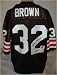 Jim Brown Autographed/Hand Signed Custom Brown Jersey with HOF 71 Inscription