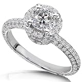 1 1/2 Carat Round Diamond Engagement Ring in 14k White Gold