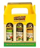 Red Monkey Foods Gourmet Grinder 3 Piece Gift Set, Greek Garden Salad-KeyWest Citrus Salt-Roasted Garlic and Savory Herb, 6.3-Ounce Bottles (Pack of 1