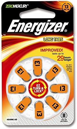 One pk of 8 cells Type 10 Energizer Hearing Aid Batteries