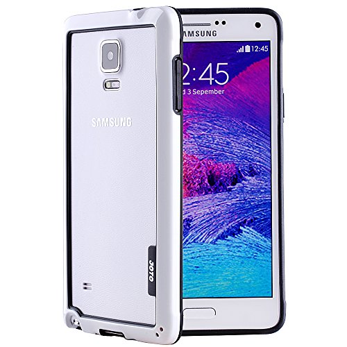 JOTO Galaxy Note 4 Bumper Frame Case - Slim Fit Frame Case Exclusive for Samsung Galaxy Note 4, SM-N910 (2014), Dual Layer Hybrid Bumper Protection Galaxy Note 4 International and Unlocked (White)