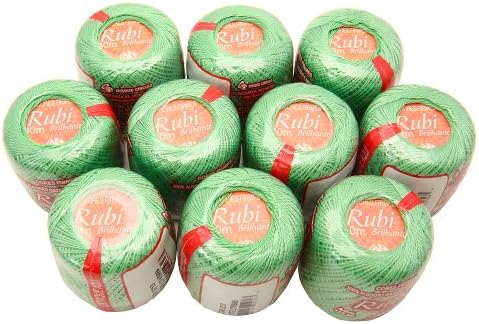 Lot 10 Balls Jade Green Size 8 Perle/pearl Cotton Threads for Crochet, Hardanger, Cross Stitch, Needlepoint and Other Hand Embroidery Crafts