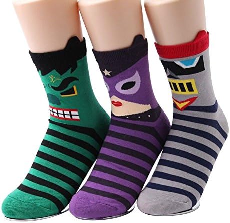 Half Dozen 6 Packs Avengers Character Spider Bat Iron Man Hulk Cotton Socks
