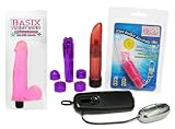 Basix Pink 7.5 Vibrating Dong Bundle - Adult Toy Sex Kit