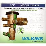 Buy Wilkins 3 4 Lead-Free Pressure Vacuum Breaker Assembly Backflow Preventer 720AXL by Wilkins