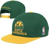 Seattle Sonics M&N Hardwood Classics Retro Logo 2-Tone Snapback Hat
