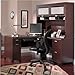 Bush Furniture Tuxedo L-Shape Wood Computer Desk Set with Hutch in Mocha Cherry