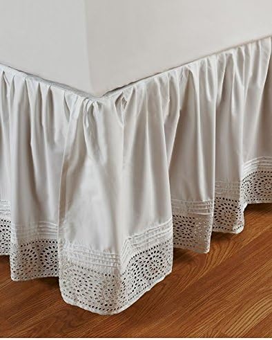 Claire Cutwork White Twin Bed Skirt