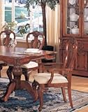 Set of 2 Dining Arm Chairs - Traditional Style Dark Maple