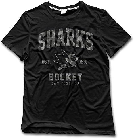 San Jose Sharks Team Classical Camo Logo Men's Graphic T Shirts