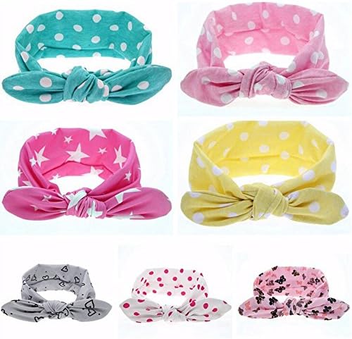TWDVS Baby Rabbit Ears Cotton Hair Band Girls Ribbon Turban Wrap Headband