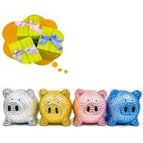 Trumpette - Rhinestone Piggy Bank Silver