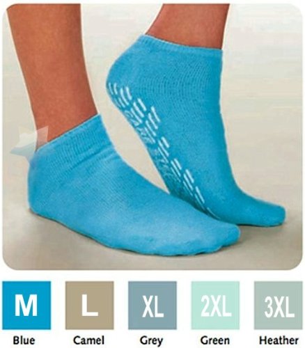 Salk SureGrip Terry Slipper Socks with Slip-Resistant Soles 3X-Large - Heather