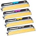 Konica-Minolta MagiColor 1600W Set of 4 High Yield Laser Toner Cartridges: 1 each of Black A0V301F, Cyan A0V30HF, Magenta A0V30CF, and Yellow A0V306F by LD Products