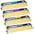 LD &copy; Compatible Konica-Minolta MagiColor 1600W Set of 4 High Yield Laser Toner Cartridges: 1 each of Black A0V301F, Cyan A0V30HF, Magenta A0V30CF, and Yellow A0V306F