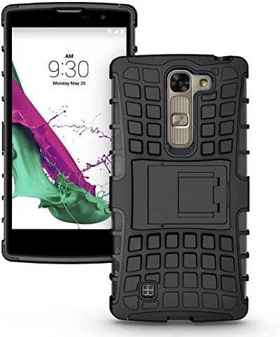 LG Magna Case, LG Volt (2nd Gen) Case Cover Accessories - Tough Rugged Dual Layer Protective Case with Kickstand for LG Magna H550F / LG Volt 2nd Generation 2015 Version - (Black)