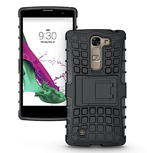 LG Magna Case, LG Volt (2nd Gen) Case Cover Accessories - Tough Rugged Dual Layer Protective Case with Kickstand for LG Magna H550F / LG Volt 2nd Generation 2015 Version - (Black)