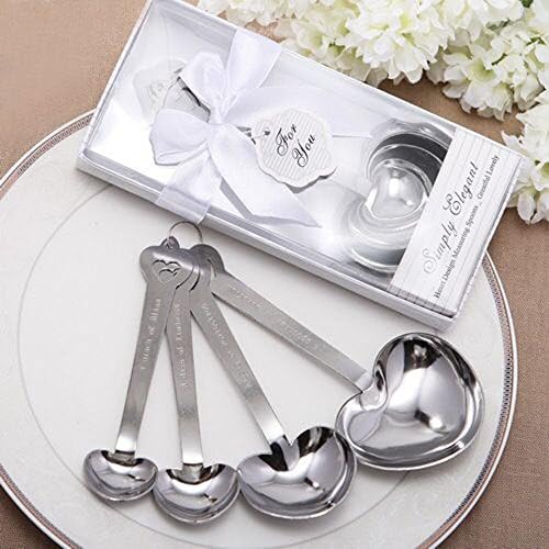 October Stainless Steel Heart Shape Measuring Spoons - Set of 4 (No,2)