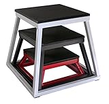 Ader Plyometric Platform Box Set- 6" Red, 12" Black, 18" White.