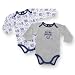 NFL Colts Infant Two Pack Long-Sleeve Solid and Print Bodysuits, 3-6 Months