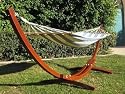 New Cypress Wooden Curved Arc Hammock Stand W/ Hammock